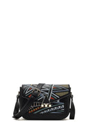 Women's Black Printed Crossbody Bag | Derimod