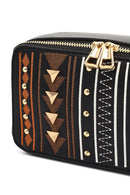Women's Black Long Strapped Printed Crossbody Bag | Derimod