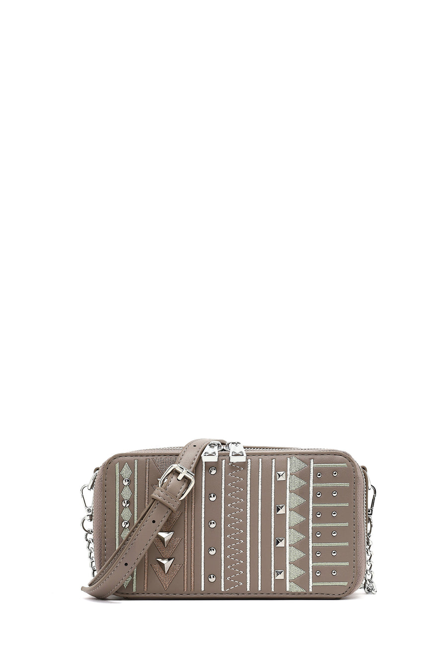 Women's Taupe Long Strapped Printed Crossbody Bag 25ABD264526 | Derimod