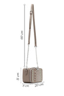 Women's Taupe Long Strapped Printed Crossbody Bag | Derimod