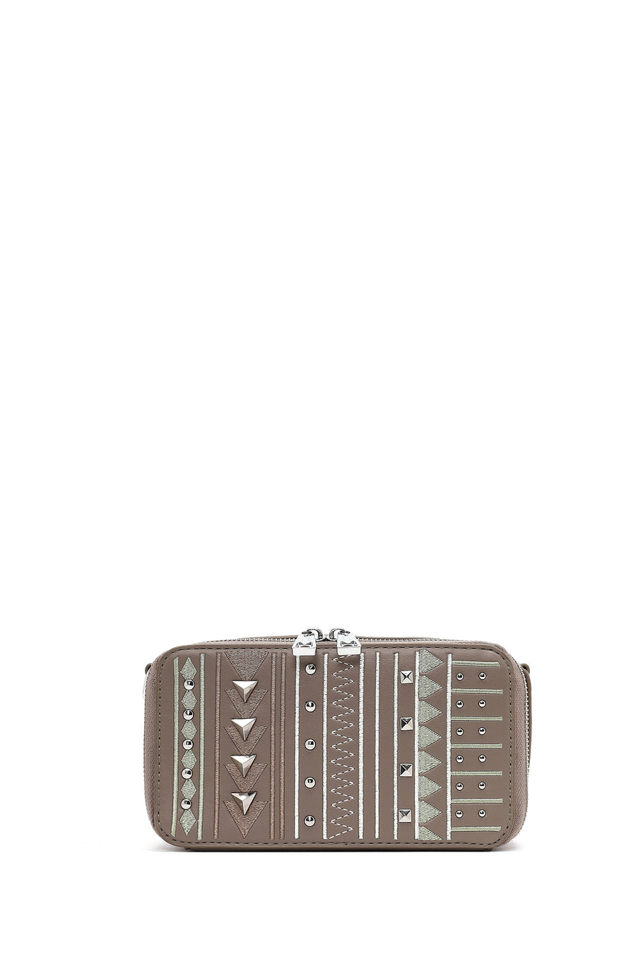 Women's Taupe Long Strapped Printed Crossbody Bag
