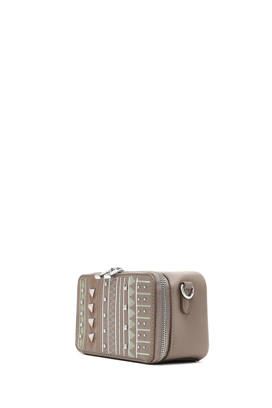 Women's Taupe Long Strapped Printed Crossbody Bag