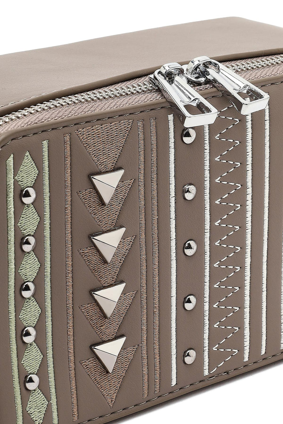 Women's Taupe Long Strapped Printed Crossbody Bag