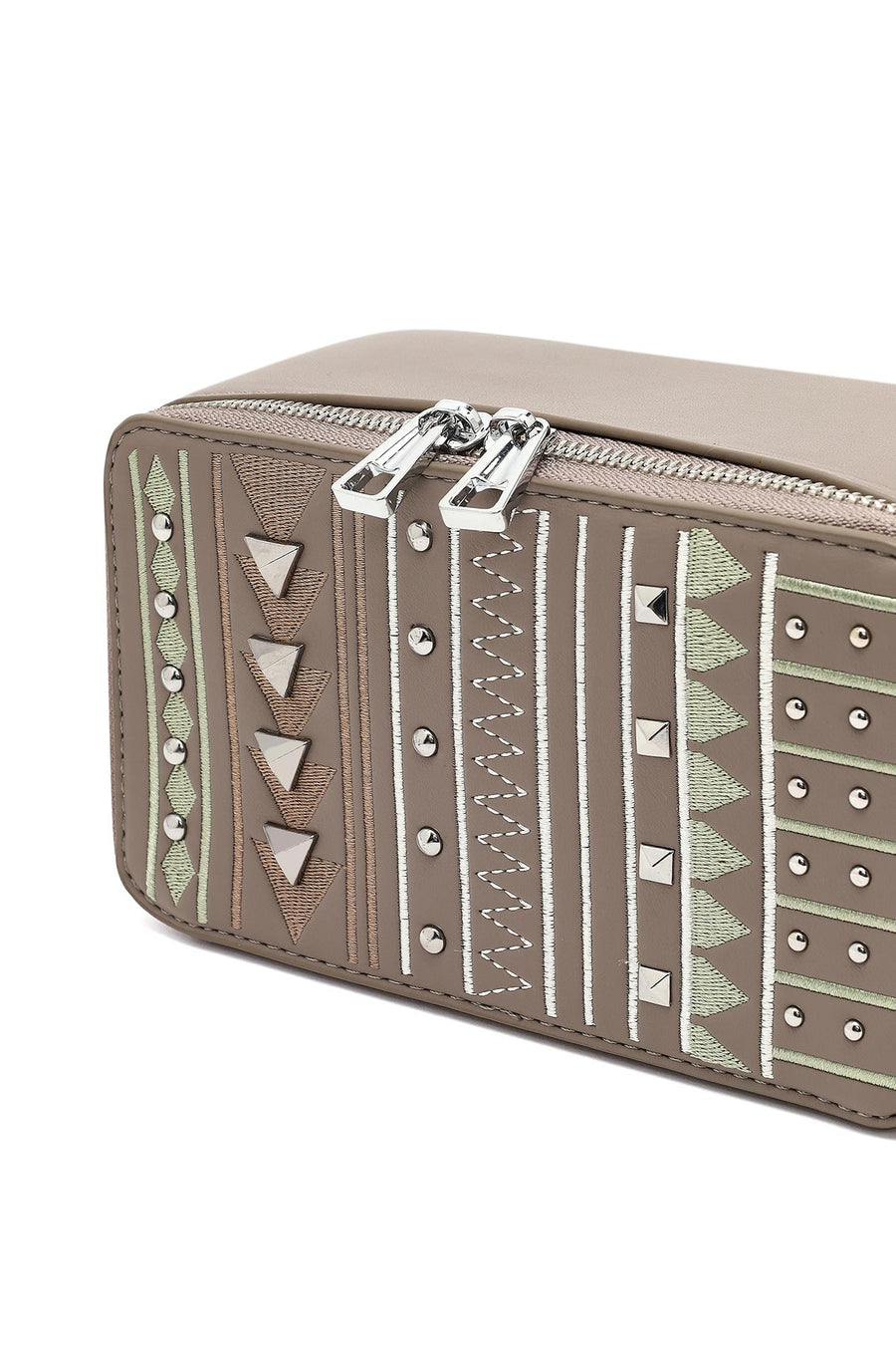 Women's Taupe Long Strapped Printed Crossbody Bag