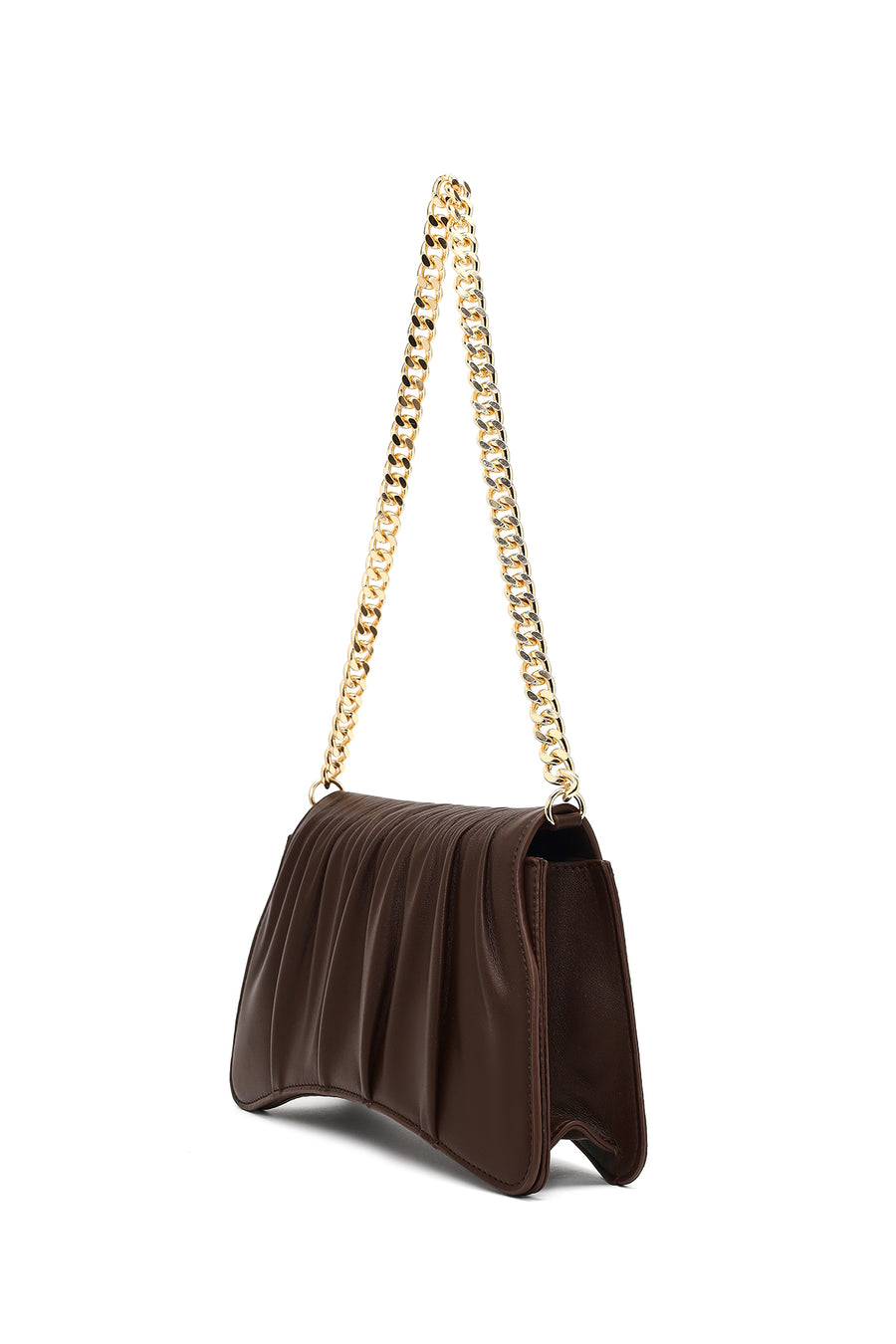 Women's Brown Chain Strap Classic Shoulder Bag
