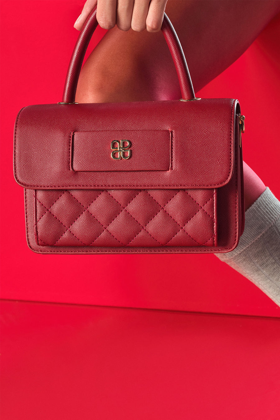 Woman Burgundy Long Strap Quilted Mini Crossbody Bag 25ABD2702KP | Derimod