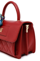 Woman Burgundy Long Strap Quilted Mini Crossbody Bag | Derimod