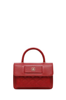Woman Burgundy Long Strap Quilted Mini Crossbody Bag | Derimod