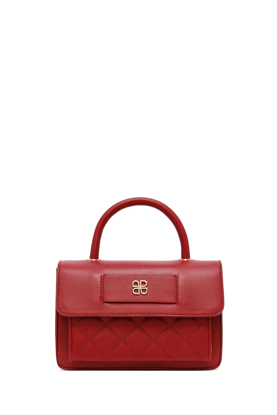 Woman Burgundy Long Strap Quilted Mini Crossbody Bag