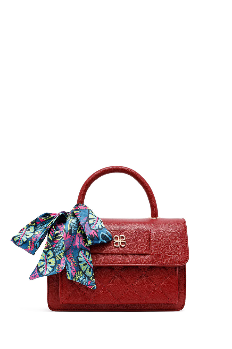 Woman Burgundy Long Strap Quilted Mini Crossbody Bag