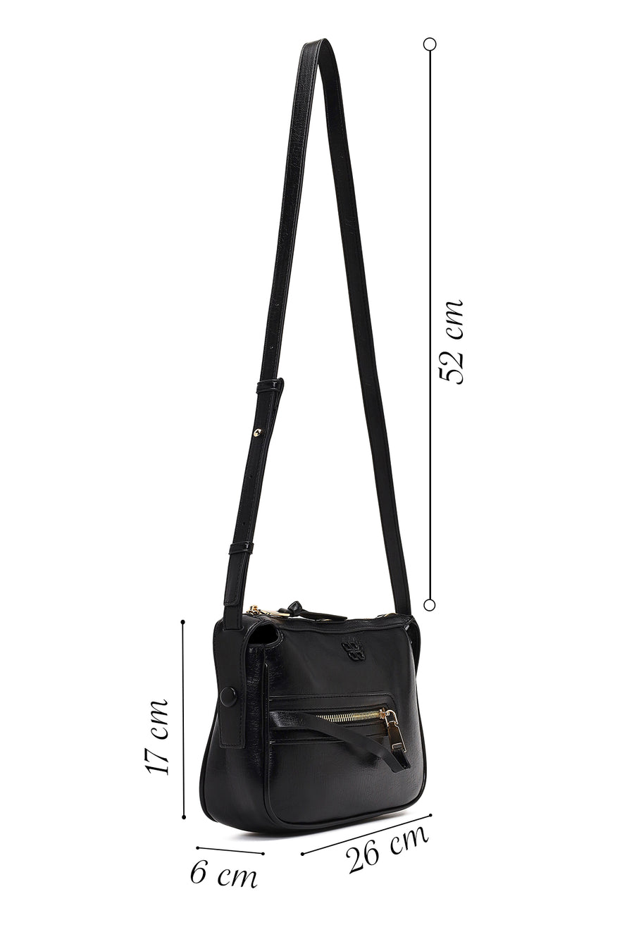 Women's Black Long Strap Crossbody Bag