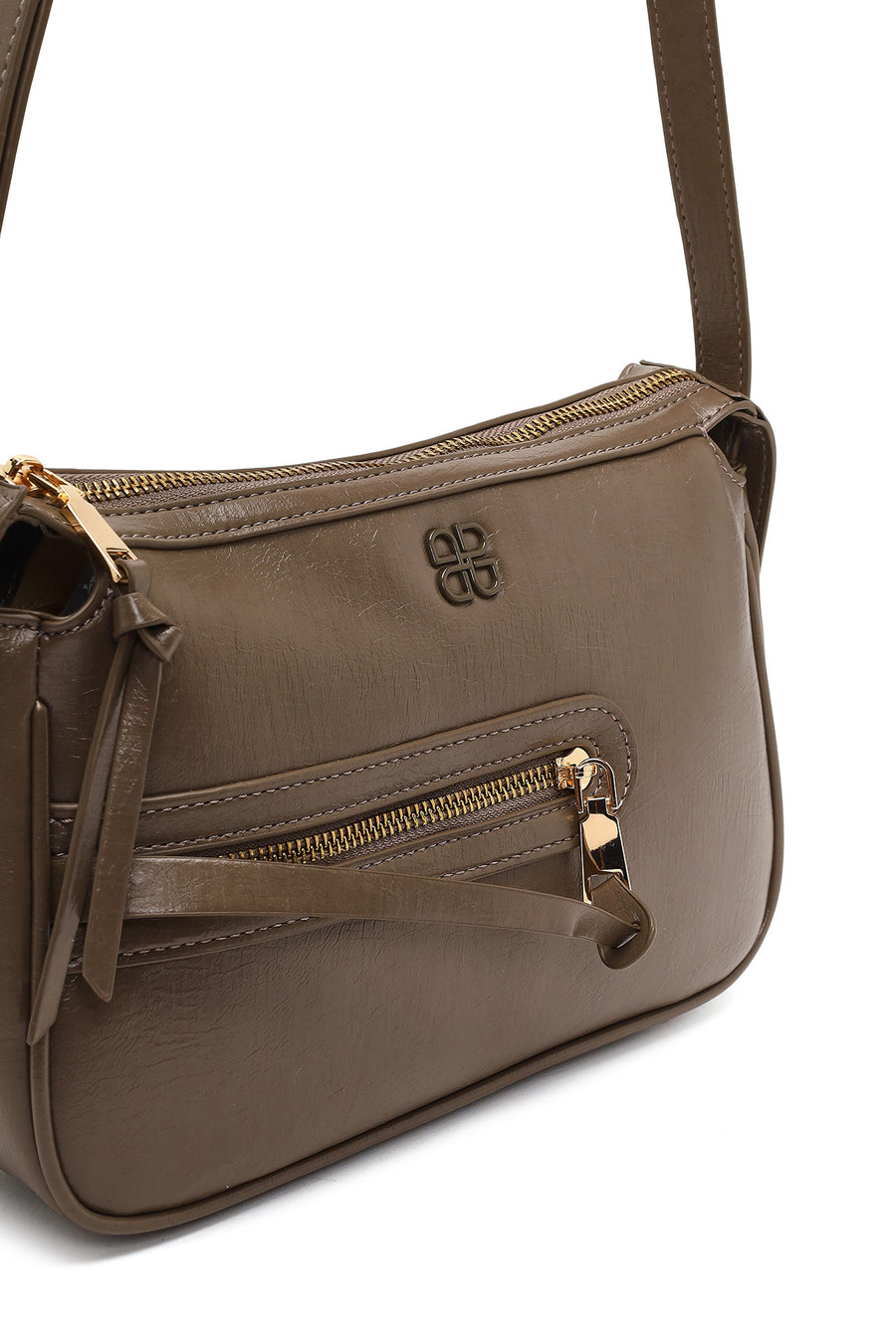 Women's Taupe Long Strap Crossbody Bag