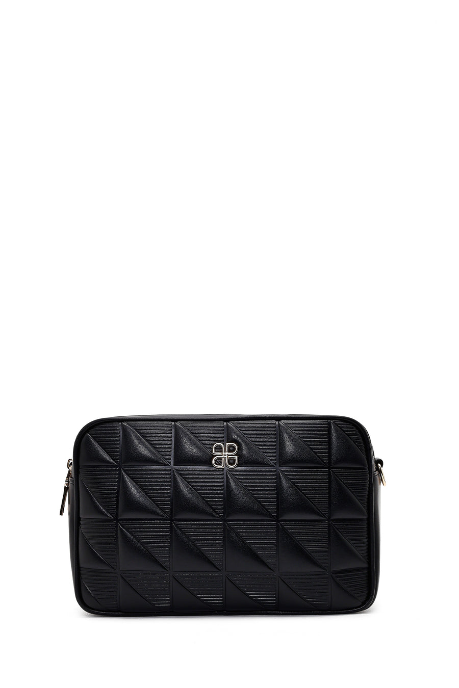 Women's Black Long Strapped Printed Crossbody Bag