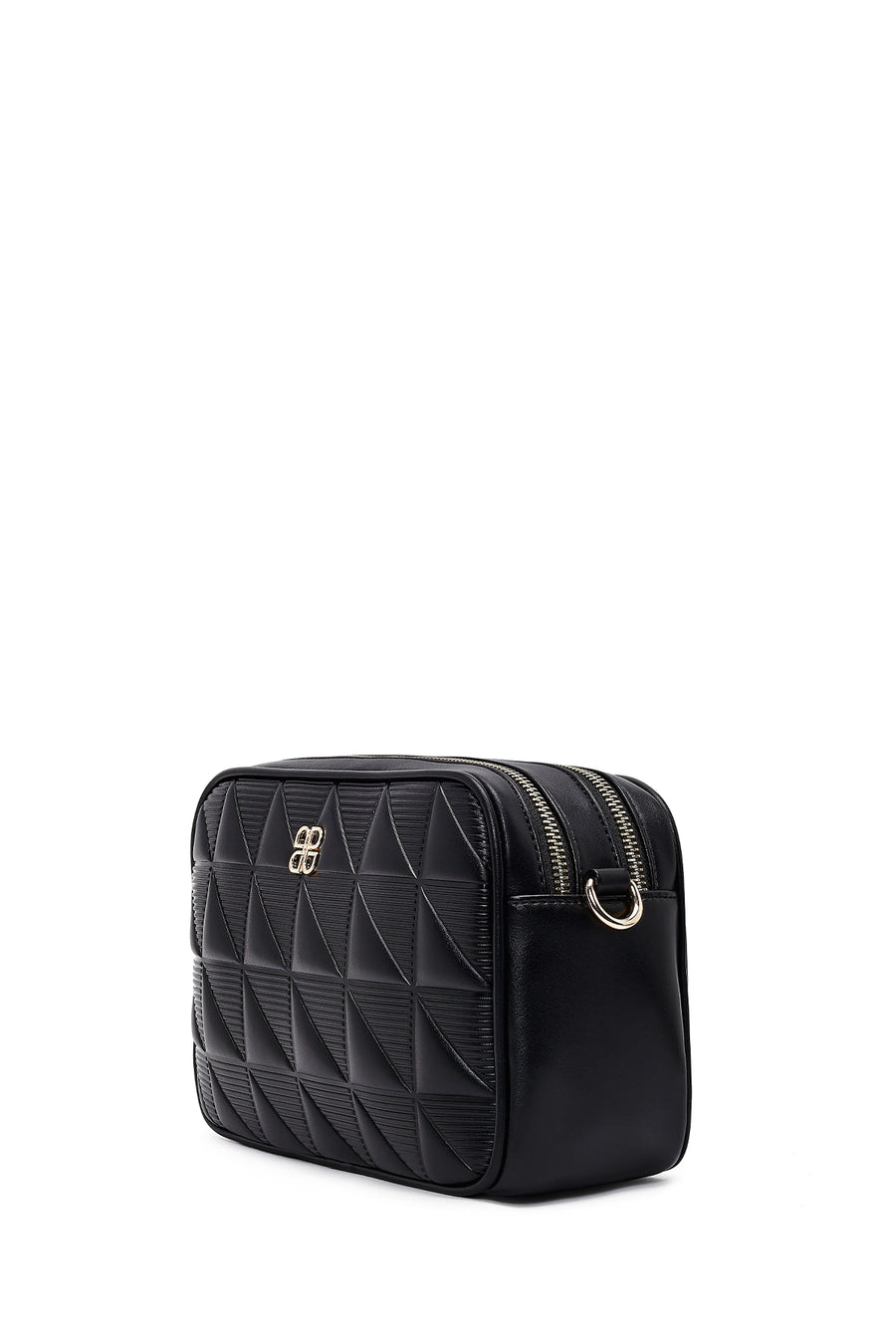 Women's Black Long Strapped Printed Crossbody Bag