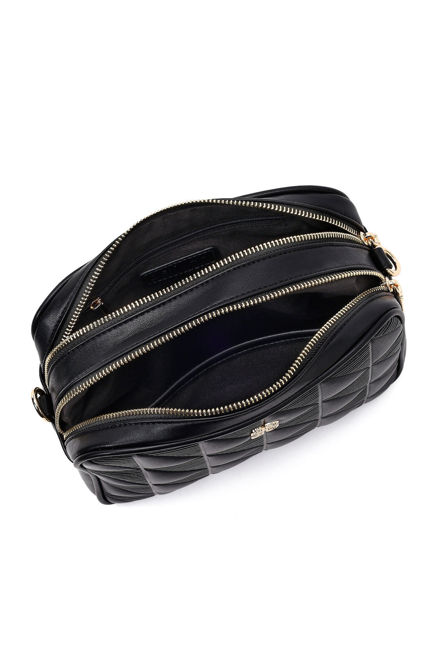 Women's Black Long Strapped Printed Crossbody Bag