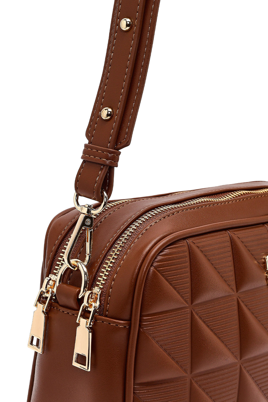 Women's Brown Long Strapped Printed Crossbody Bag