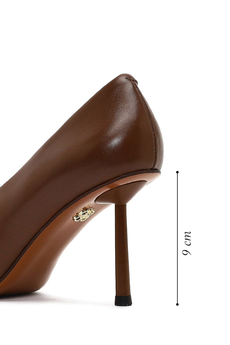 Kadın Kahverengi İnce Topuklu Deri Stiletto