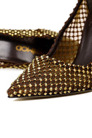Kadın Bronz Taşlı Yüksek İnce Topuklu Deri Stiletto | Derimod