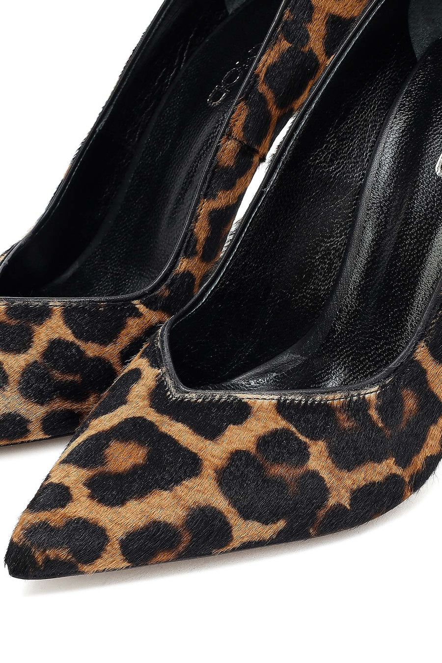 Kadın Leopar Yüksek İnce Topuklu Deri Stiletto
