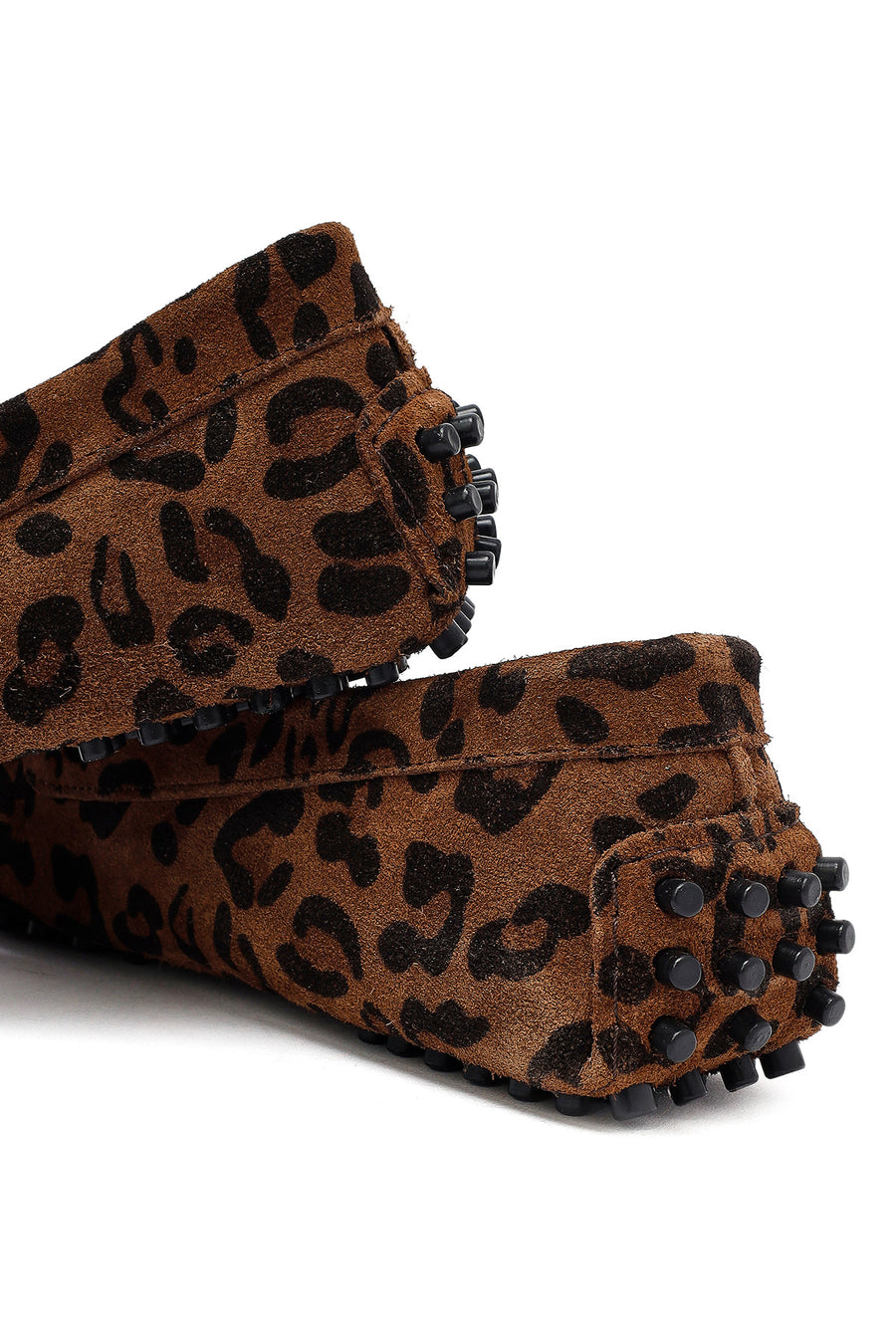 Kadın Leopar Fiyonklu Süet Deri Loafer