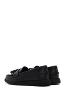 Woman Black Tassel Leather Comfort Loafer | Derimod
