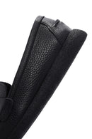 Woman Black Tassel Leather Comfort Loafer | Derimod