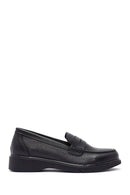 Woman Siyah Leather Comfort Loafer | Derimod