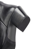 Woman Black Chunky Heels Leather Cowboy Boots | Derimod