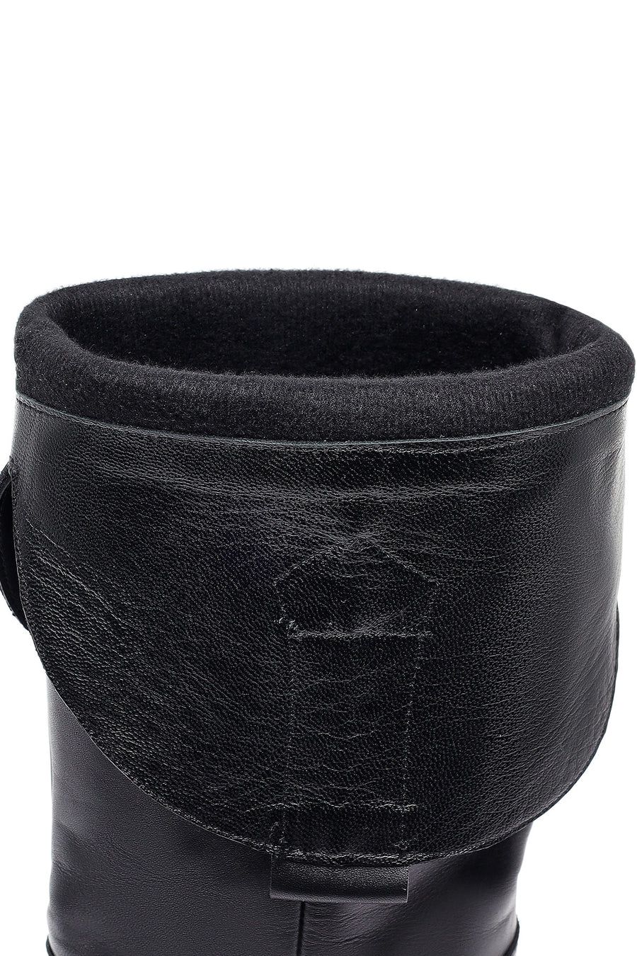 Woman Black Chunky Heels Leather Cowboy Boots