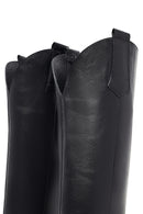 Woman Black Chunky Heels Leather Cowboy Boots | Derimod