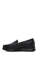 Kadın Siyah Dolgu Topuklu Deri Comfort Loafer | Derimod