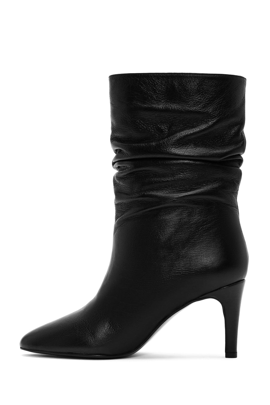 Woman Black Heels Leather Boat