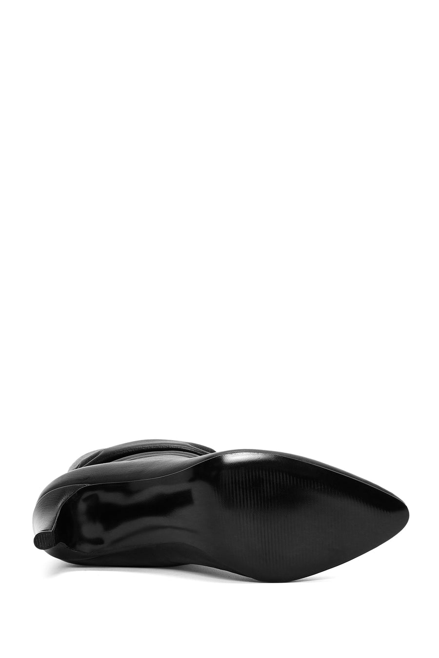 Woman Black Heels Leather Boat