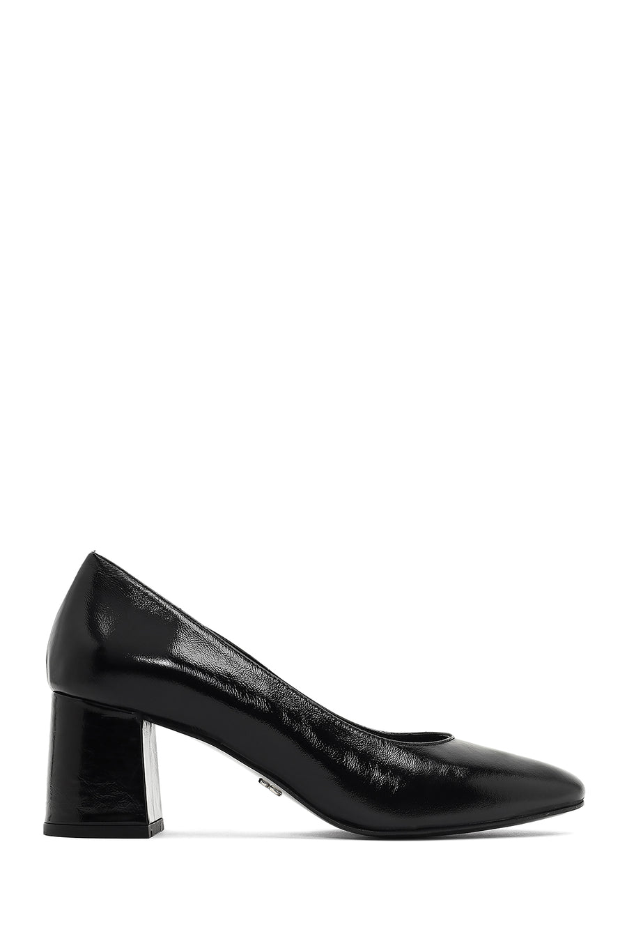 Women's Black Thick Heeled Leather Shoes 25AFD162016 | Derimod