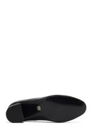 Women's Black Thick Heeled Leather Shoes | Derimod