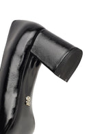 Women's Black Thick Heeled Leather Shoes | Derimod