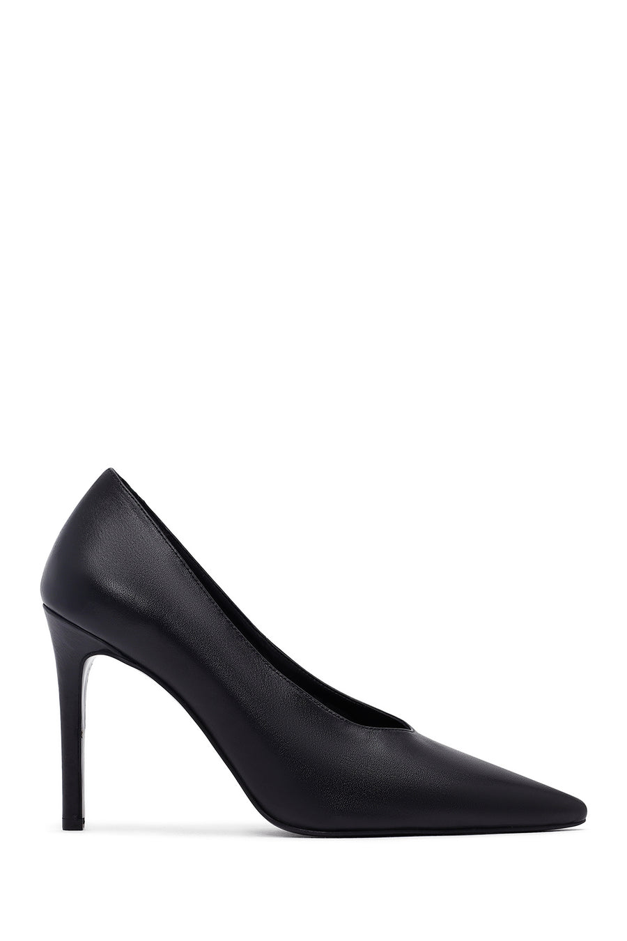 Woman Black Stiletto Heels Leather Stiletto 25AFD162218 | Derimod