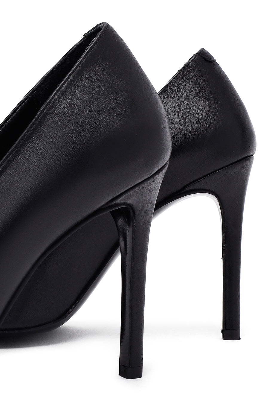 Woman Black Stiletto Heels Leather Stiletto