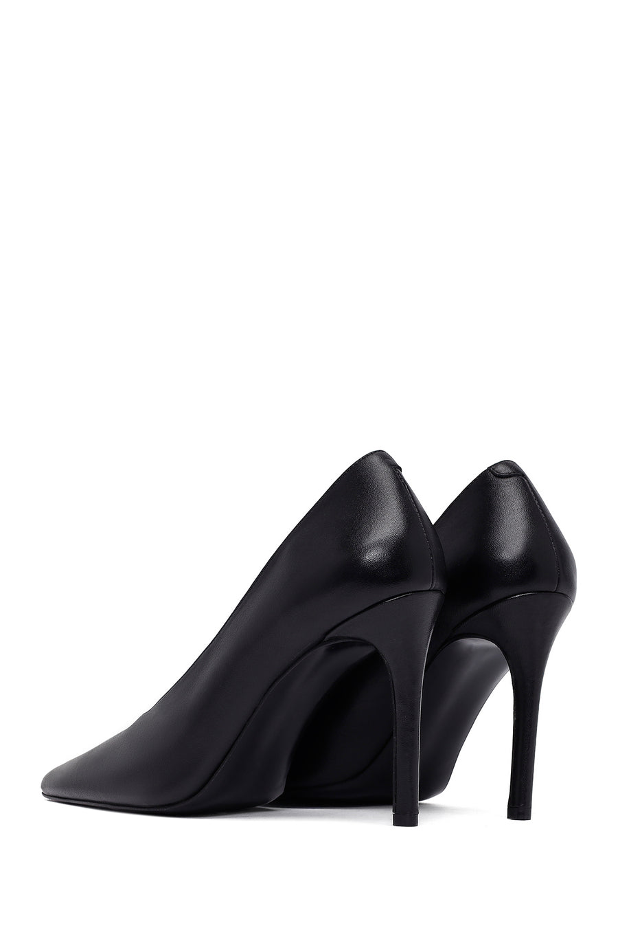 Woman Black Stiletto Heels Leather Stiletto
