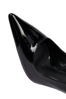 Women's Black Ankle Buckle Thin Heel Patent Leather Stiletto | Derimod