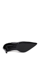 Women's Black Ankle Buckle Thin Heel Patent Leather Stiletto | Derimod