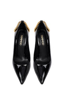 Women's Black Ankle Buckle Thin Heel Patent Leather Stiletto | Derimod