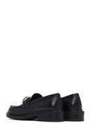 Kadın Siyah Tokalı Deri Maskülen Loafer | Derimod