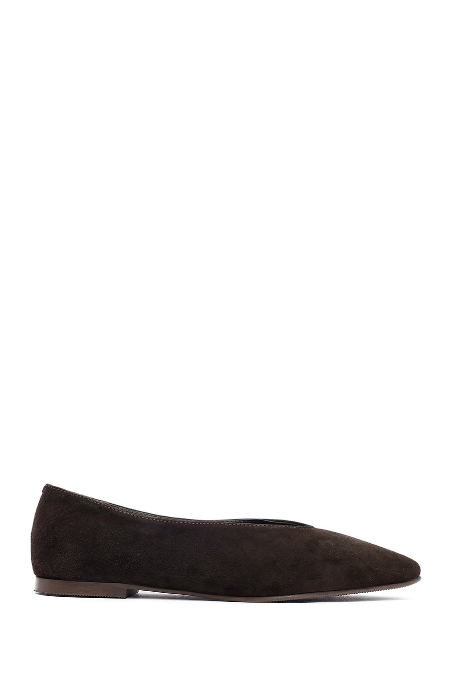 Woman Brown Suede Leather Babet 25AFD184510 | Derimod