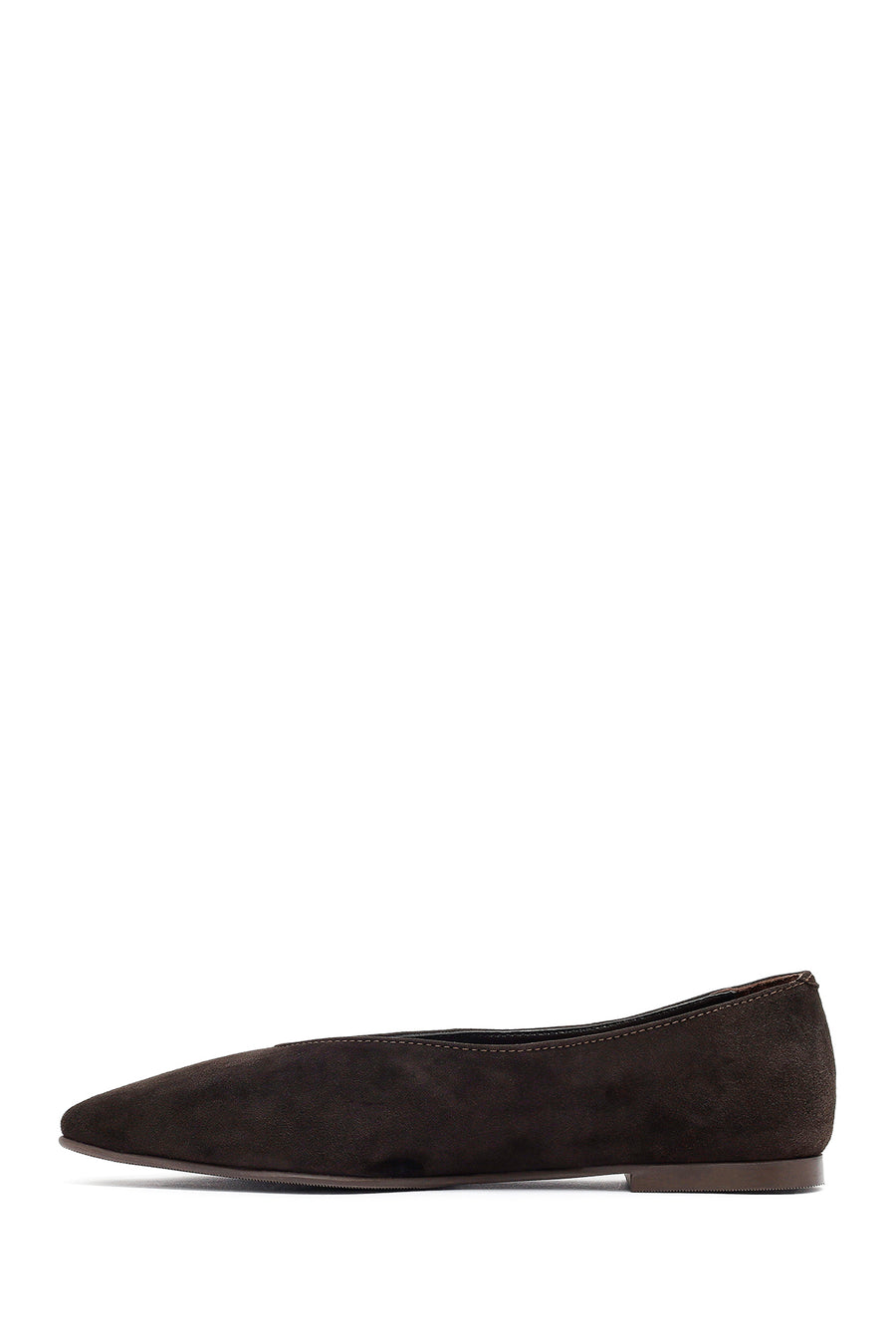 Woman Brown Suede Leather Babet
