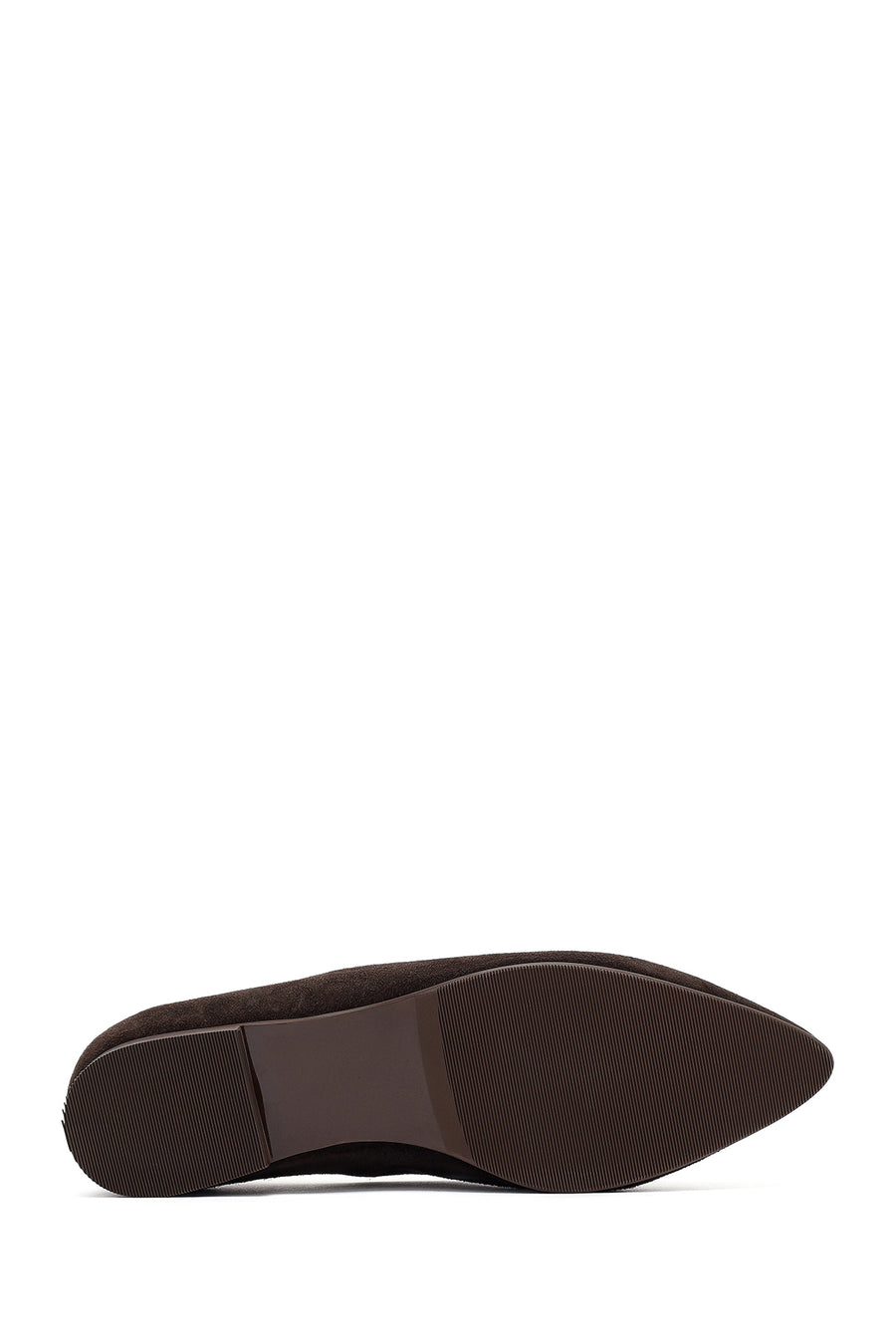 Woman Brown Suede Leather Babet