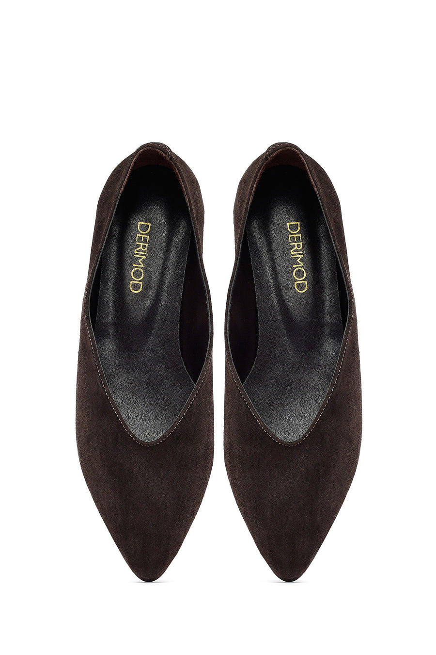 Woman Brown Suede Leather Babet