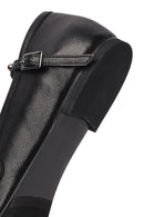 Women's Black Buckled Leather Ballet Flat | Derimod