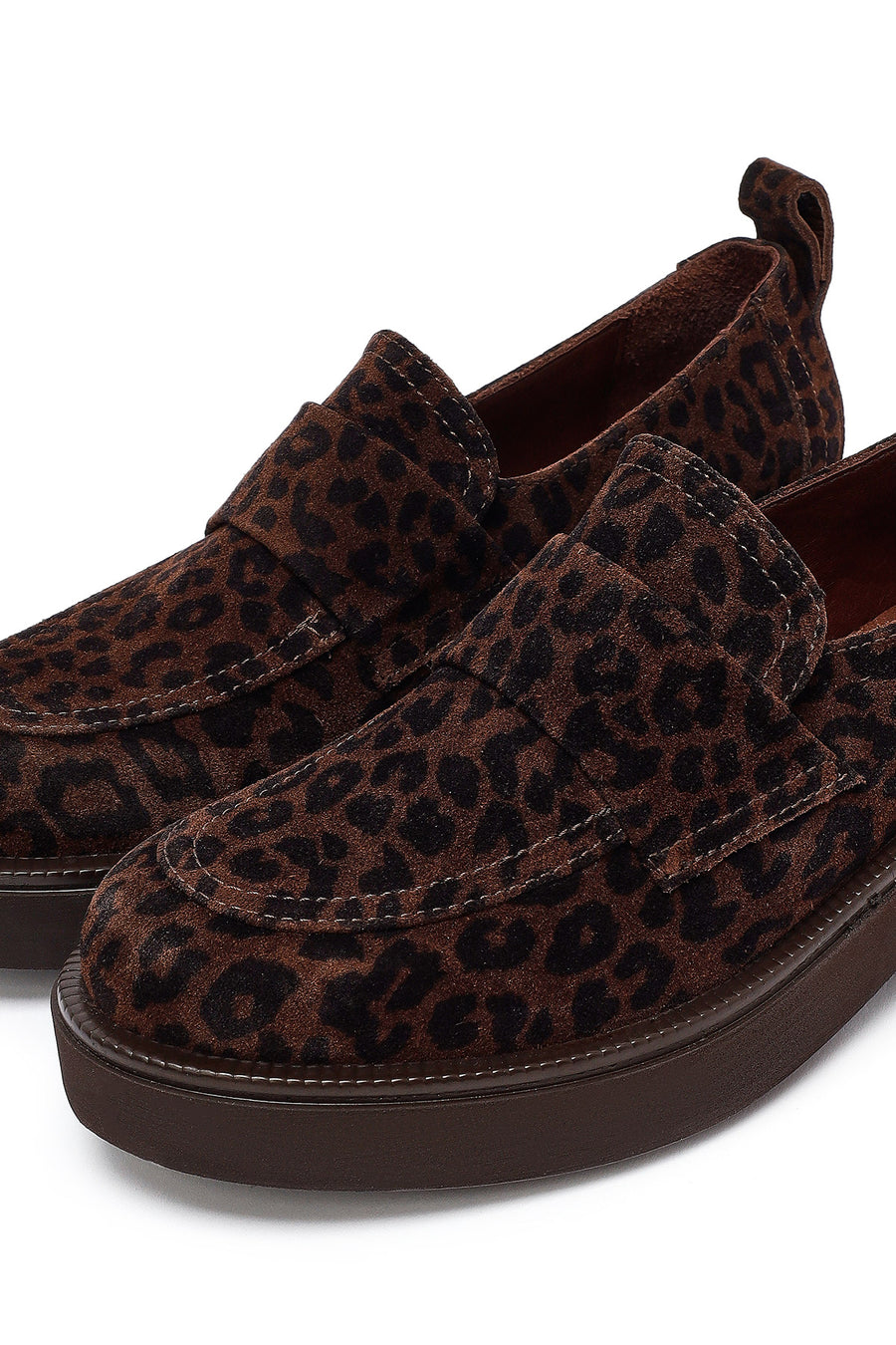 Woman Leopard Print Suede Leather Masculine Loafer