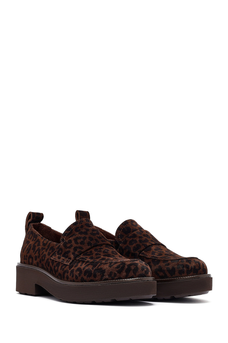 Woman Leopard Print Suede Leather Masculine Loafer